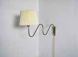 Danish Brass Swing Arm Wall Lamp, 1950s