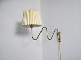 Danish Brass Swing Arm Wall Lamp, 1950s