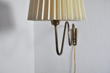 Danish Brass Swing Arm Wall Lamp, 1950s