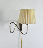 Danish Brass Swing Arm Wall Lamp, 1950s