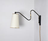 Danish Brass Swing Arm Wall Lamp, 1950s