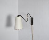 Danish Brass Swing Arm Wall Lamp, 1950s