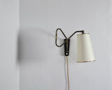 Danish Brass Swing Arm Wall Lamp, 1950s