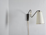 Danish Brass Swing Arm Wall Lamp, 1950s