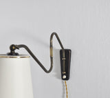 Danish Brass Swing Arm Wall Lamp, 1950s