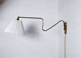 Danish Brass Swing Arm Wall Lamp, 1950s