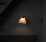 Danish Brass Swing Arm Wall Lamp, 1950s