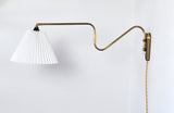 Danish Brass Swing Arm Wall Lamp, 1950s