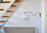 Danish Brass Swing Arm Wall Lamp, 1950s