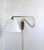 Danish Brass Swing Arm Wall Lamp, 1950s