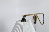 Danish Brass Swing Arm Wall Lamp, 1950s