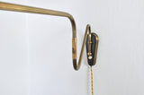 Danish Brass Swing Arm Wall Lamp, 1950s
