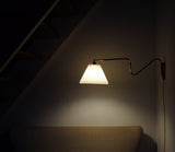 Danish Brass Swing Arm Wall Lamp, 1950s