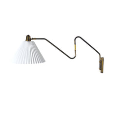 Danish Brass Swing Arm Wall Lamp, 1950s