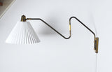 Danish Brass Swing Arm Wall Lamp, 1950s