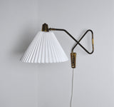 Danish Brass Swing Arm Wall Lamp, 1950s