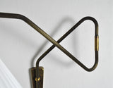 Danish Brass Swing Arm Wall Lamp, 1950s