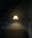Danish Brass Swing Arm Wall Lamp, 1950s