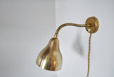 Danish Modern Brass Wall Lamp in the Style of Vilhelm Lauritzen, 1960s