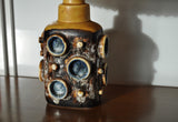 Ceramic Table Lamp of glazed stoneware with abstract relief motive, 1970s