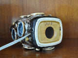 Ceramic Table Lamp of glazed stoneware with abstract relief motive, 1970s