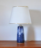 Glazed ceramic table lamp from Valholm, Denmark