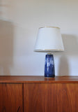 Glazed ceramic table lamp from Valholm, Denmark