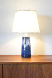 Glazed ceramic table lamp from Valholm, Denmark