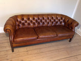 Vintage Whiskey Brown Chesterfield Leather Sofa