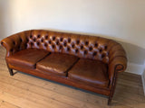 Vintage Whiskey Brown Chesterfield Leather Sofa