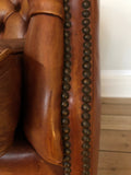 Vintage Whiskey Brown Chesterfield Leather Sofa