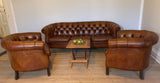 Vintage Whiskey Brown Chesterfield Leather Sofa