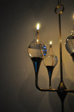 Clear Drops oil lamp candelabra by Freddie Andersen, Denmark