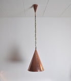 Cone Shaped Handcrafted Copper Pendant from Denmark, 1970s