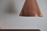Cone Shaped Handcrafted Copper Pendant from Denmark, 1970s
