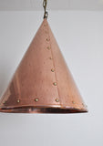 Cone Shaped Handcrafted Copper Pendant from Denmark, 1970s