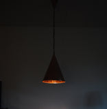 Cone Shaped Handcrafted Copper Pendant from Denmark, 1970s
