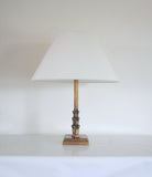 Patinated Danish Art Deco Brass Table Lamp, 1930s