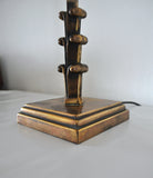 Patinated Danish Art Deco Brass Table Lamp, 1930s