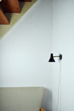 Scandinavian Modern Danish wall lamp with adjustable brass arm