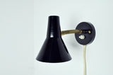 Scandinavian Modern Danish wall lamp with adjustable brass arm