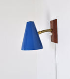 Danish Mid-Century Modern Wall Lamp with Adjustable Brass Arm