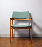 Danish Modern Armchair in solid oak with new upholstery, 1960s