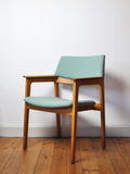 Danish Modern Armchair in solid oak with new upholstery, 1960s