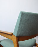 Danish Modern Armchair in solid oak with new upholstery, 1960s