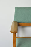 Danish Modern Armchair in solid oak with new upholstery, 1960s