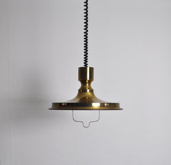 Patinated Danish Brass Pendant, 1970s