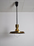 Patinated Danish Brass Pendant, 1970s