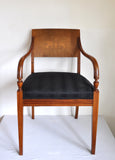 Elegant classic Danish Empire Armchair in mahogany with inlays
