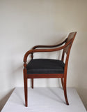Elegant classic Danish Empire Armchair in mahogany with inlays